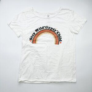 Life Clothing 100% Cotton Shirt Hippie Boho Rainbow Wild Natural Fibers White